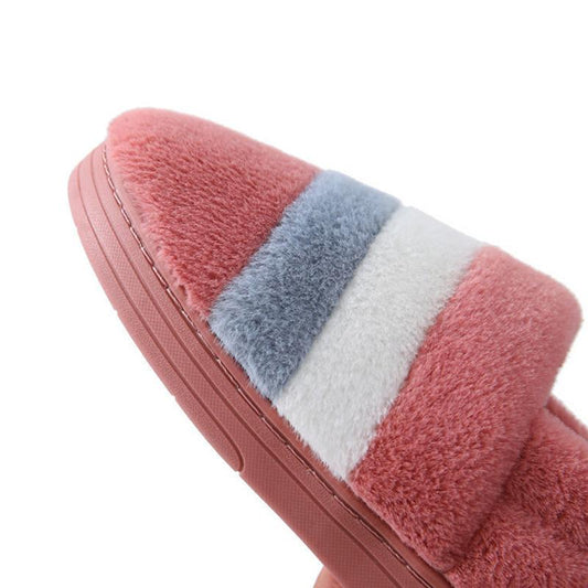 Cotton Shoes Women's Autumn and Winter Thickened Bag with Thick Bottom and Velvet To Keep Warm Indoor Non-slip Couples Plush Cotton Slippers