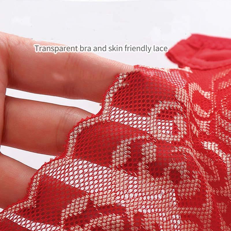 Large Size Thin Bra Without Rims Gathered on The Support To Prevent Sagging Breasts Sexy Fashion Lace Embroidered Breathable Bra