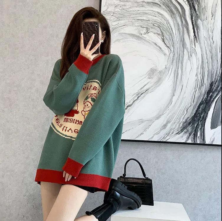Large Size Women's Spring and Winter Sweater Women's Thickening Design Sense High-end Explosive Style Slimming Sweater