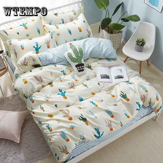 4pcs Bedding Sets Bedclothes Queen Size Bedding Sets Duvet Cover+Bed Sheet Pillowcases