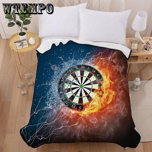 football Printing Flannel Lamb Cashmere Double Sided Blanket Thick Winter Warm