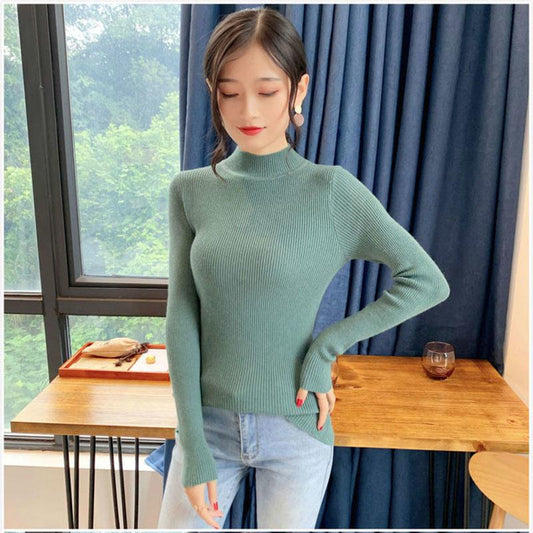Pullover Sweater Top Women Fall/winter Inner Wear Bottoming Shirt Slim Tight-fitting Turtleneck Pullover Sweater
