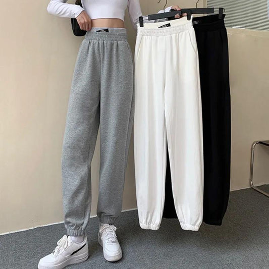 Gray Casual Sports Pants Women's Spring and Autumn Korean Style Loose High-waisted Footwear Pants Wide-leg Pants Tide
