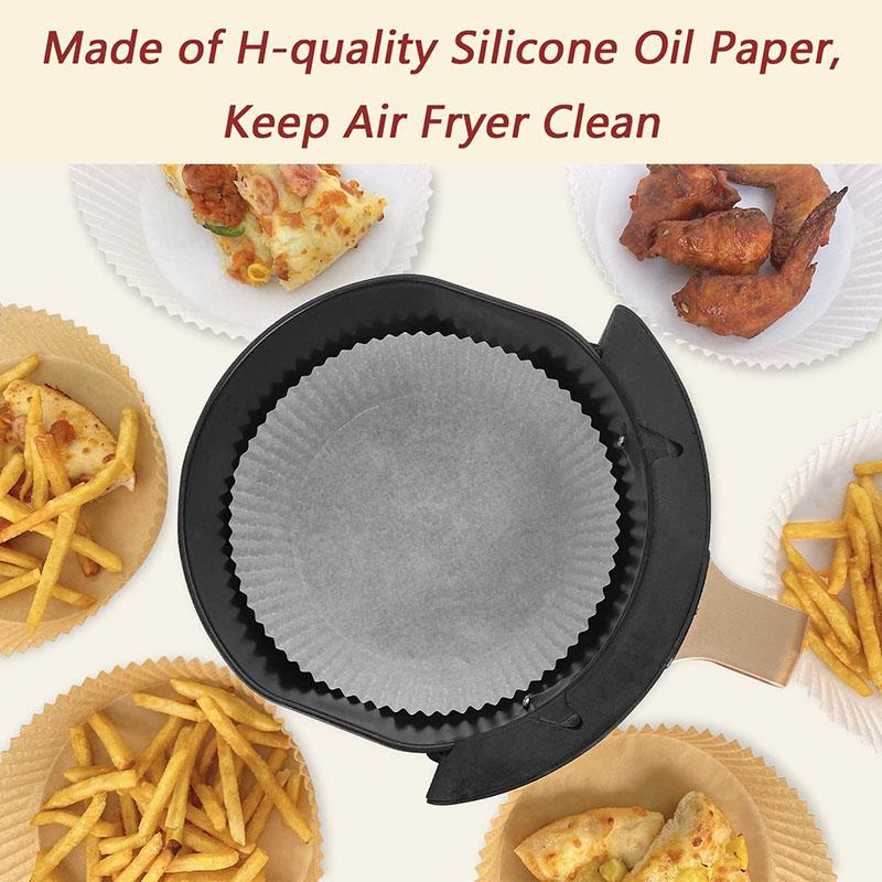 50Pcs Air Fryer Disposable Paper Liner, Baking Paper for Air Fryer Oil-proof, Water-proof, Food Grade Parchment for Baking Roasting Microwave