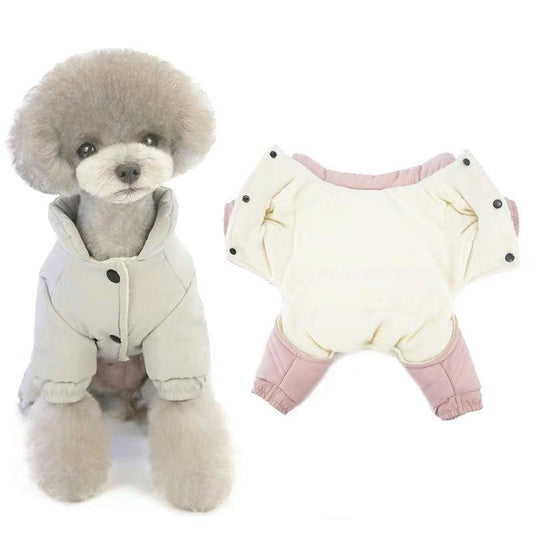 Puppy Dog Padded Coat Four-legged Winter Clothes Thick Warm Teddy Bear Small Dog Puppy Comfortable Coats Outdoor Outfit Clothing
