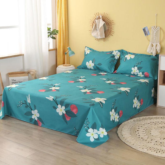 Four Seasons Universal Washed Cotton Bedding, Three-piece Single-piece Bed Sheet, Two Pillowcases, Cotton Sheet, Sweat-absorbent and Breathable