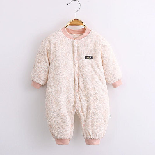 Baby Jumpsuit Autumn and Winter Newborn Clothes Male and Female Baby Clip Cotton Pure Cotton Thickened Autumn and Winter Baby Clothes