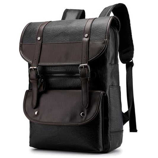 Men's Backpack PU Rucksack British Style Student Schoolbag
