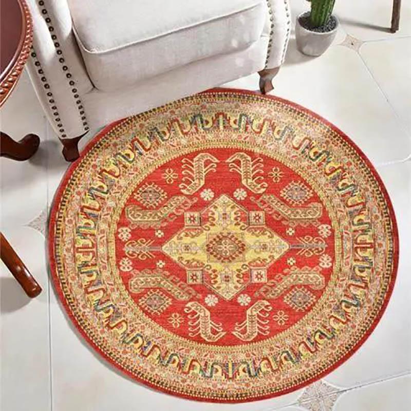 Classical Light Luxury Round Carpet Bed Bed Bed Bedside Hanging Basket Rocking Chair Lazy Sofa Living Room Non-slip Floor Mat 80*80cm/100*100cm