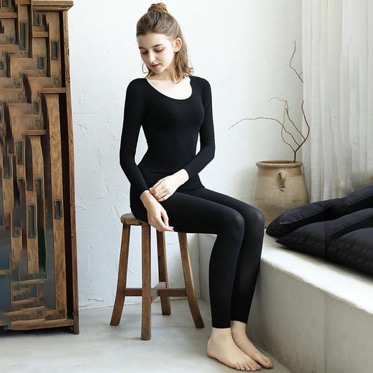 Women Long Sleeve Thermal Underwear Women Winter Tight Suit Sexy Pajamas Autumn Spring Windproof High Elasticity Slim Comfortable Breathable Versatile