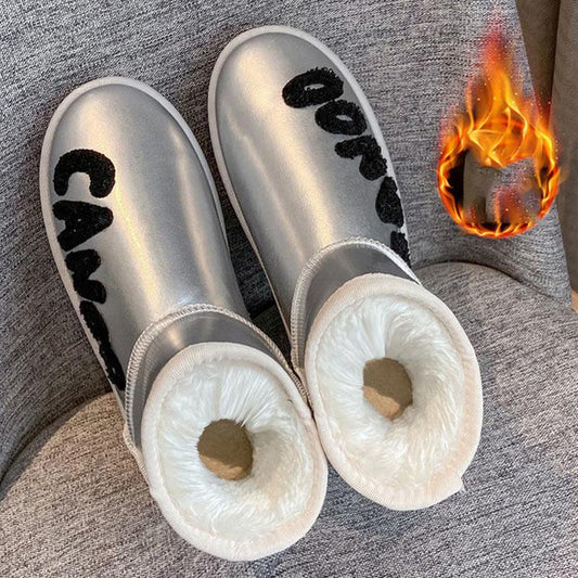 Fashion Snow Boots Women's Thick Waterproof Cotton Shoes Ladies Winter Plus Velvet To Keep Warm Students All-match Anti-ski Cotton