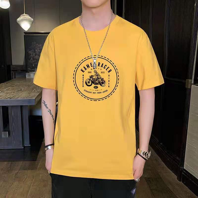 Summer Short-sleeved Cotton T-shirt Men's Casual Trend Loose Large Size Men's T-shirt Top
