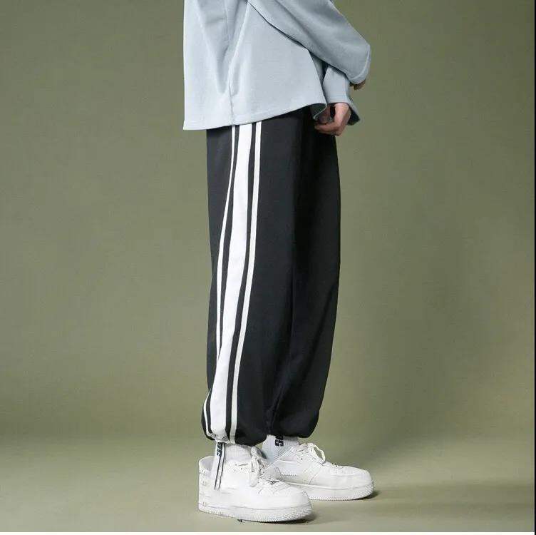 Spring and Summer Pants Women's All-match Trend Drawstring Drawstring Leisure Sports Pants Korean Loose Straight Wide Leg Pants