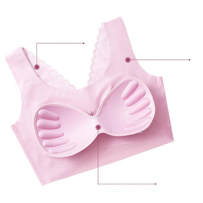 lace Natural Latex Women Sport Bra Large Size Underwear Women No Rims Gather Sports Vest Sleep Bra Anti-sagging Soft comfortable