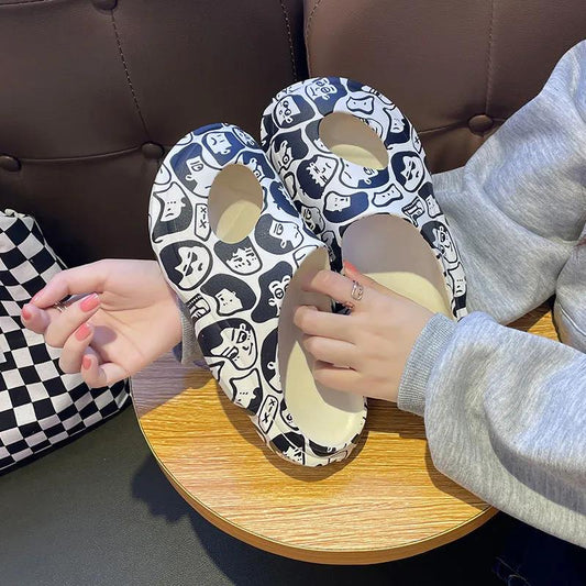 Women's Summer Outer Wear Baotou Version Slippers Flat Bottom Casual Deodorant Non-slip Light Comfortable Sandals and Slippers