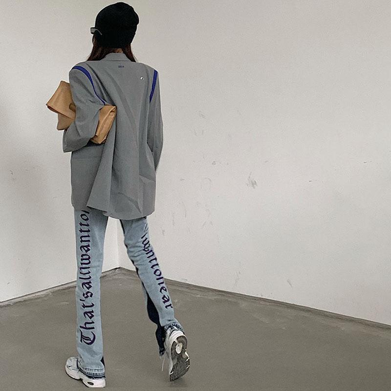 Spring Design Sense Loose Straight-leg Jeans Women's High-waisted Slimmer Drape Wide-leg Trousers Tide