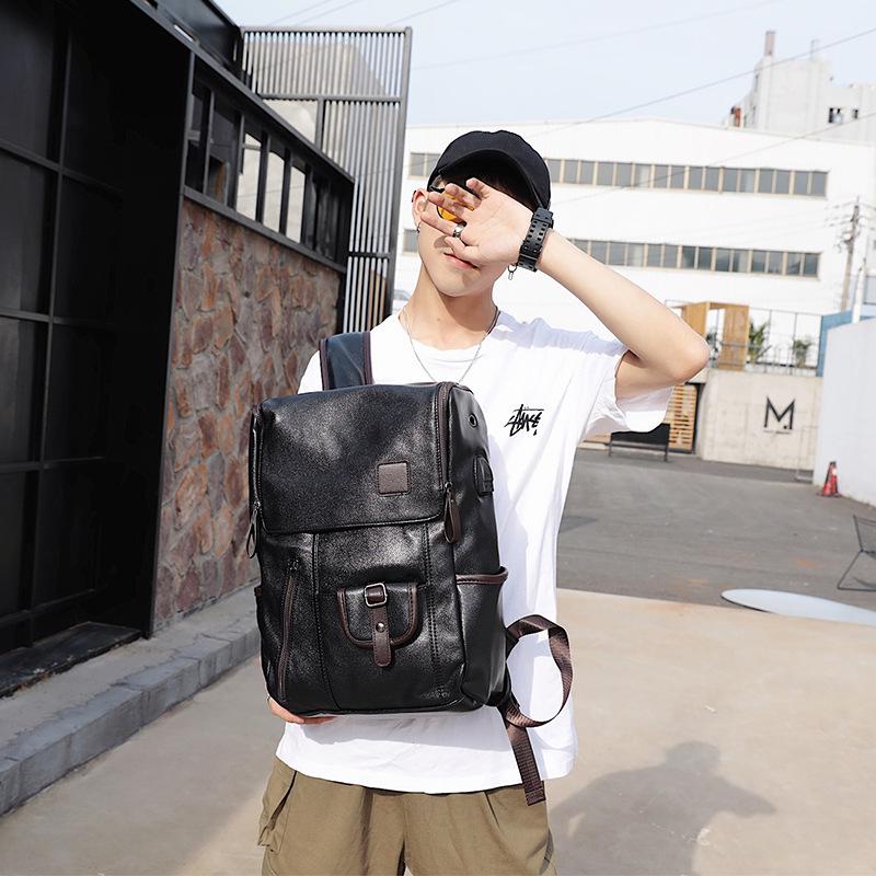 USB Backpack Men Black Large Capacity Waterproof Outdoor Sports Travel Luggage Business Computer Bag