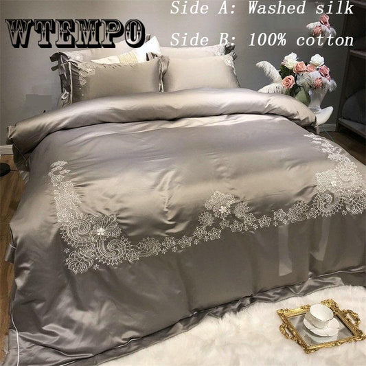 Bedding Set Queen King Duvet Cover Bed Sheet Set Pillow Shams 4Pieces