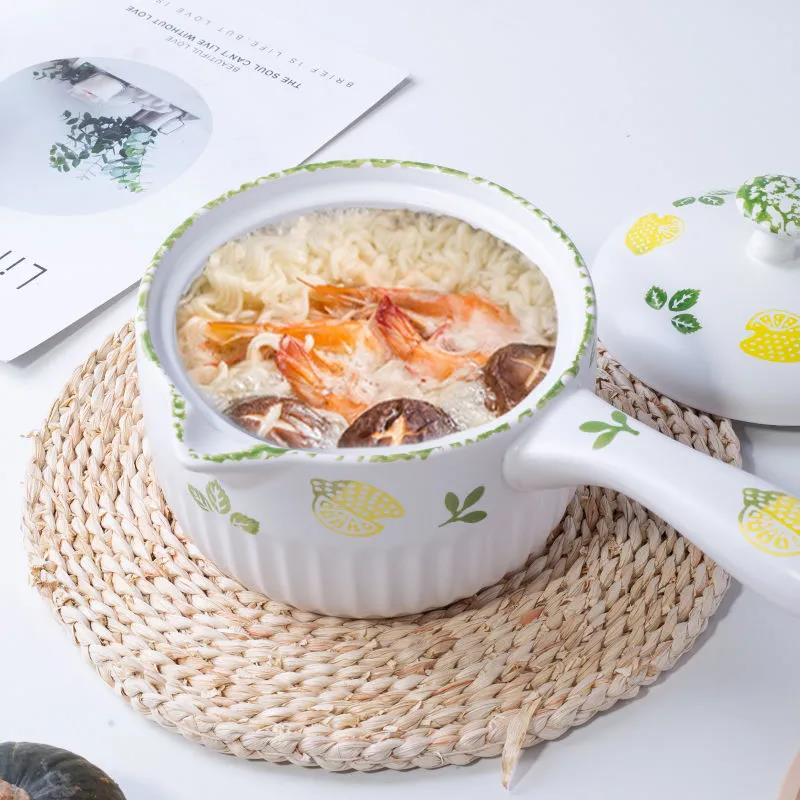 Ceramic Small Milk Pot, Instant Noodle Pot, Small Boiling Pot, Milk, Cute Baby Food Supplement Pot, Small Pot, Household Noodle Casserole