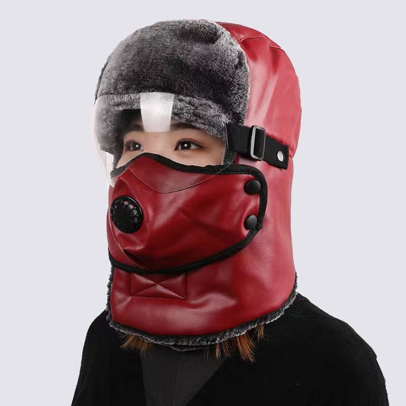 One-piece Hat Women Thick Warm Hat Men Winter Cycling Windproof Face Mask Hat Ear Protection Cold Down Cap