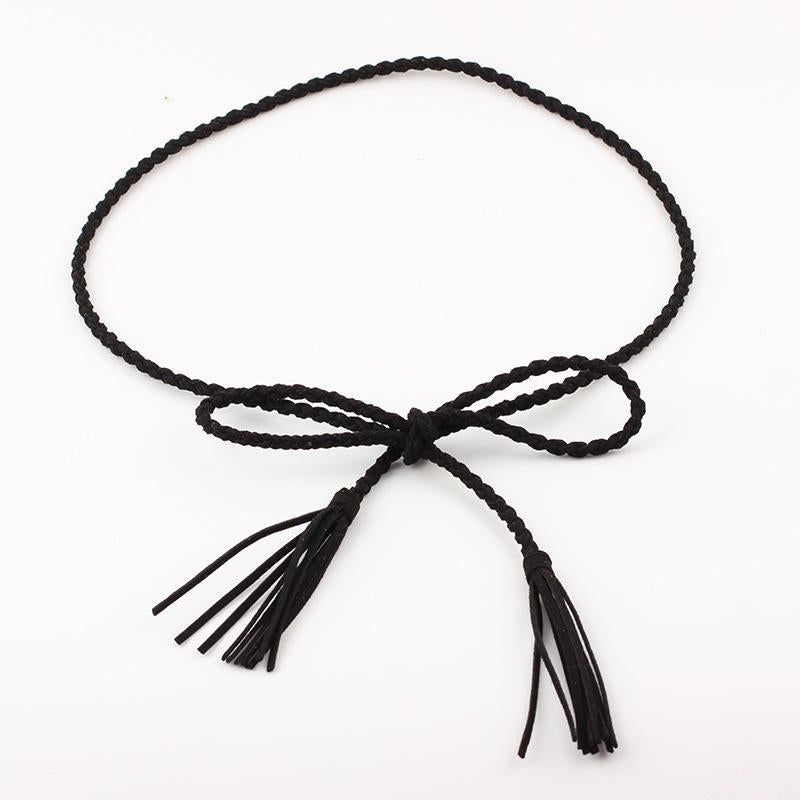 Womens Belt Style Candy Colors Hemp Rope Braid Belt Female Belt For Dress