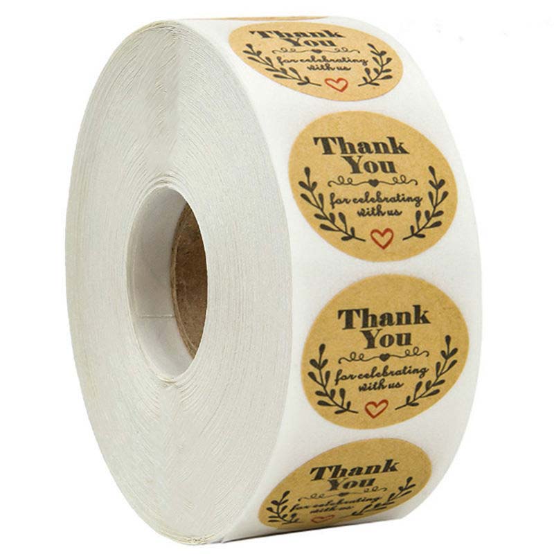 500pcs Cute Flower Thank You Series Round Sticker Seal Labes Mutifunction DIY Decorative Gifts Package Labels for Baking