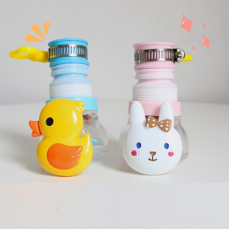 2PS Cute Faucet Splash Head Filter Kitchen Tap Water Shower Cartoon Universal Water Purifier Rotatable Extender