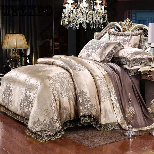Bed Set Luxury Jacquard Bedding Set Duvet Cover and 2pcs Pillowcase Soft Duvet Cover Set