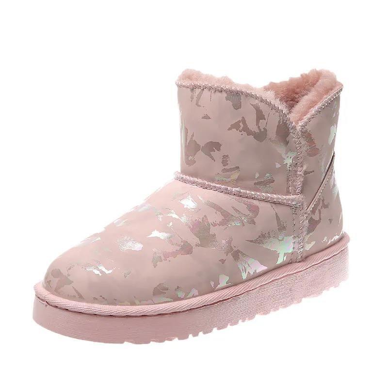 Snow Boots Women Fur All-match Winter Boots Plush Thick Warm Cotton Shoes