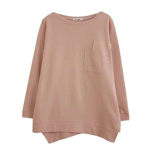 Spring and Autumn Models Plus Fertilizer Plus Size Long-sleeved Sweater Women's Loose T-shirt Sweatshirts