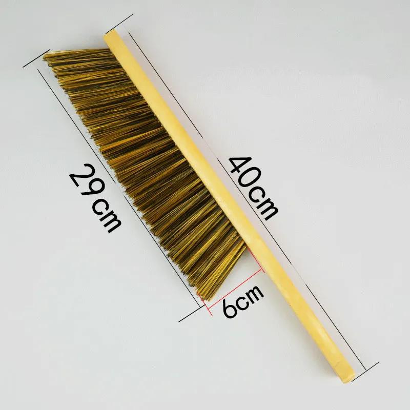 Solid Wood Hand Brush Household Cleaning Anti-static Broom Brown Bristles Mane Dusting Sofa Bed Clothes Brush Natural Sweep