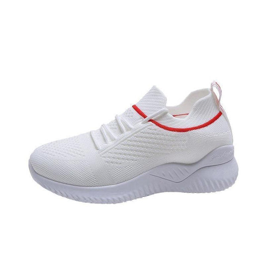 Summer Ladies Mesh Shoes Flying Woven Mesh Sneakers Breathable All-match Casual Lightweight Soft-soled Running Shoes