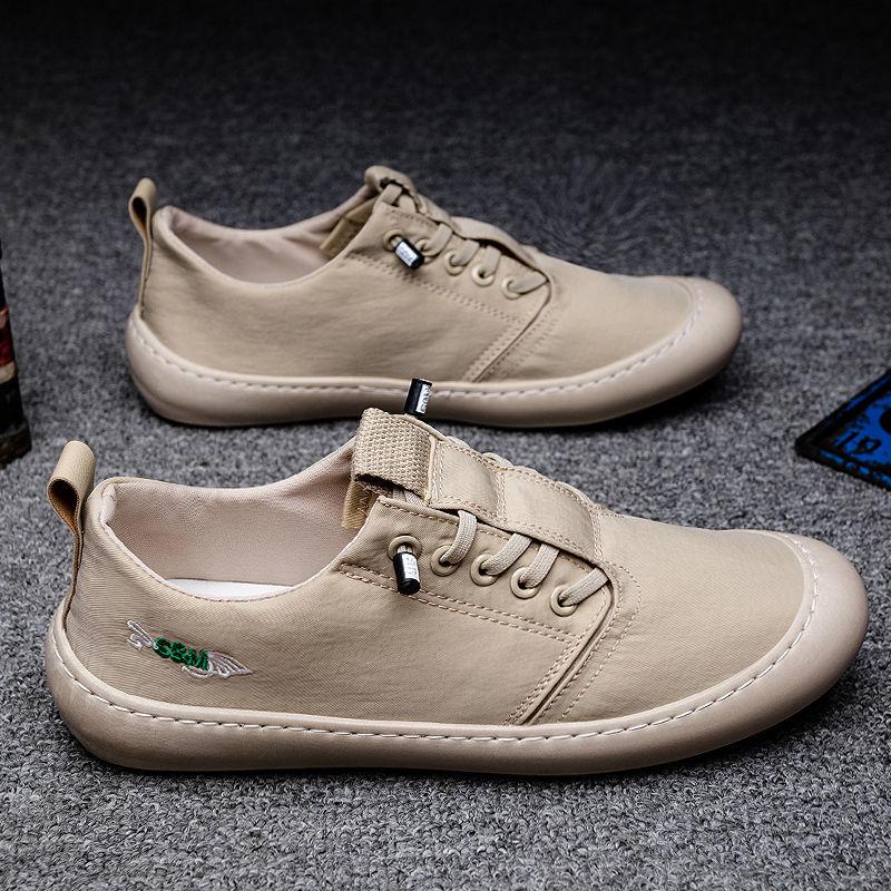 Ice Silk Canvas Shoes Men's Summer Driving Shoes Lazy Pedal Casual Cloth Shoes Korean Version Trend All-match Men's Shoes