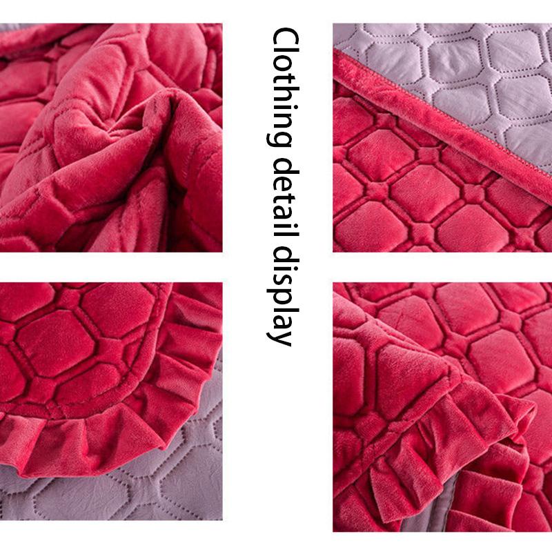 Flannel Blanket Single and Double Sleeping Cover Cushion Blanket Crystal Velvet Bed Cover Double-sided Bed Sheet Quilted Thick Non-slip Mattress