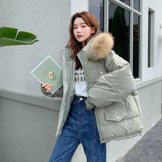 Cotton-padded Jacket Women's Short Loose and Thin Student Bread Coat Korean Style Winter Thick Padded Jacket Fashion Jacket