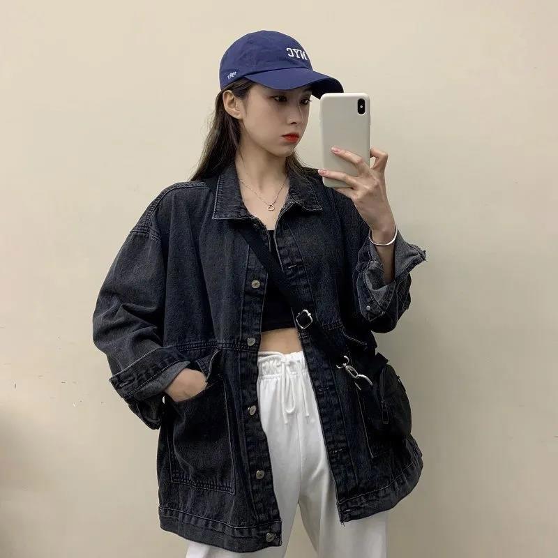Spring and Autumn Denim Loose and Versatile Personality Student Jacket Jacket Coat Women