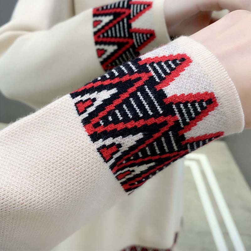 Women's Spring and Autumn Fashion Warm Knitted Dress Mid-length sweater dress Slim knit Sweater dress