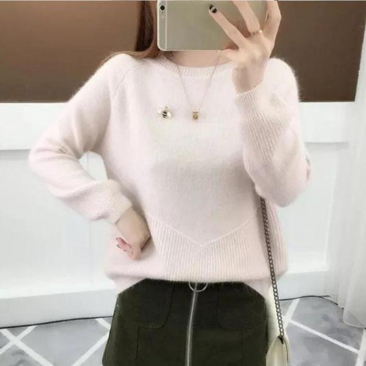 Fall Loose Student Sweater Outer Wear Autumn and Winter Round Neck Knitted Bottoming Shirt