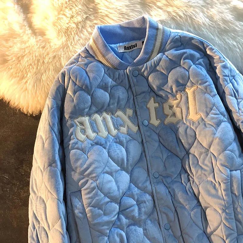 Japanese Winter Baseball Padded Jacket Men and Women Loose Korean Fashion Casual Jacket Couple Harajuku Cotton Jacket