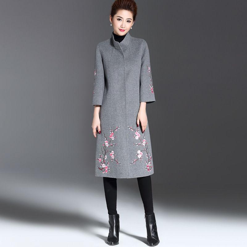 2019 Women Ladies Coat Autumn Winter Lapel Slim Long Coat Jacket Parka Outwear Wool Overcoat