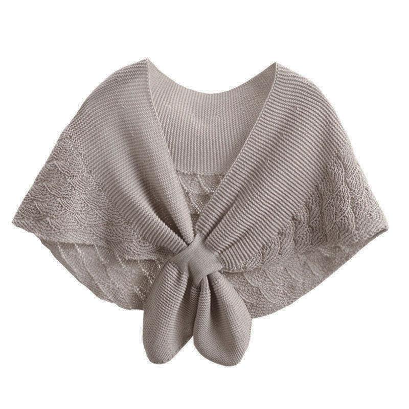 Sunscreen Shawl Female Summer Thin Shawl with Skirt High-end Hollow Shawl Knitted Short Shawl All-match Clothing Knotted Fake Collar Neck Scarf