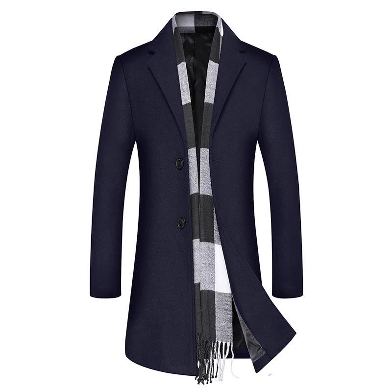 Woolen coat Large size Windbreaker Men's clothes Autumn And Winter Medium and long section