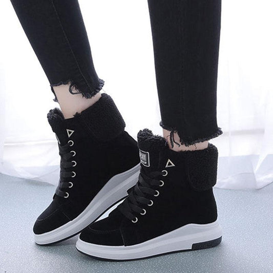 Winter Martin Boots Women Plus Velvet Warm Short-tube Women Boots Korean Casual Snow Boots Students All-match Cotton Shoes
