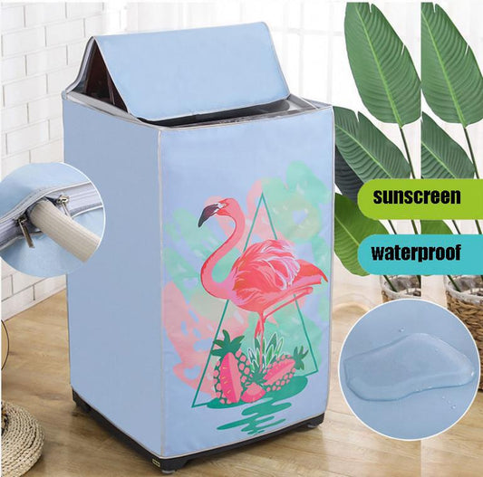 Washing Machine Cover Automatic Sunscreen Laundry Dryer Waterproof Protector Silver Cartoon Animal Printed Dust Proof Case