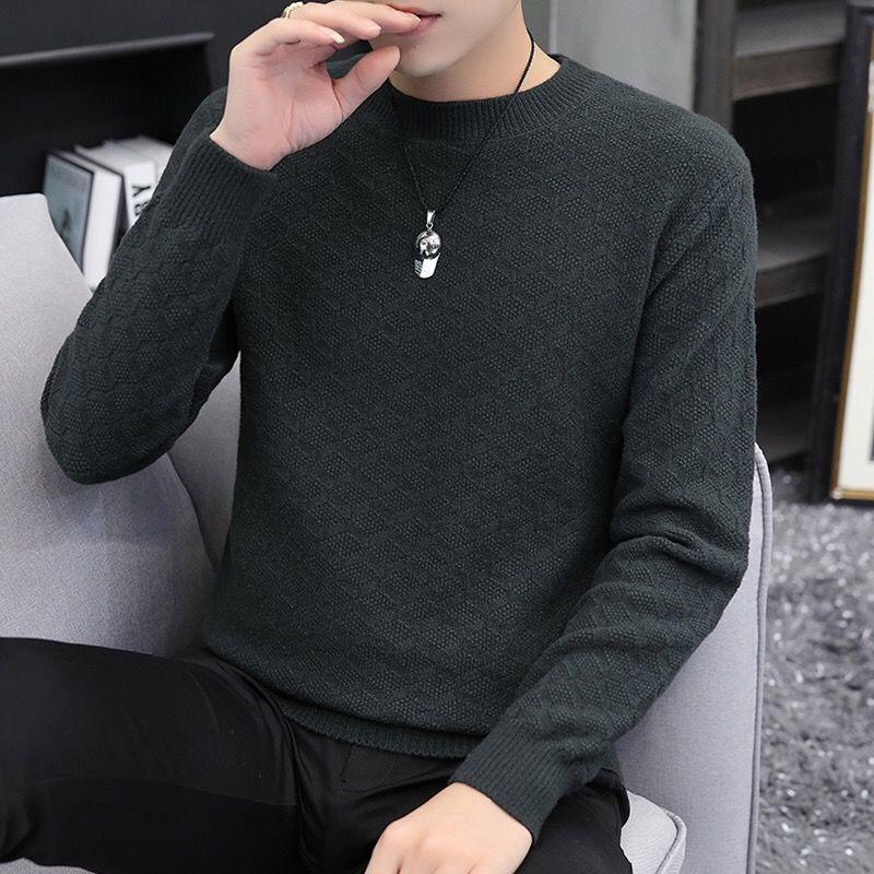 Male Autumn and Winter New Sweater Warm Men's Long Sleeve Bottoming Shirt Fashion Pullover