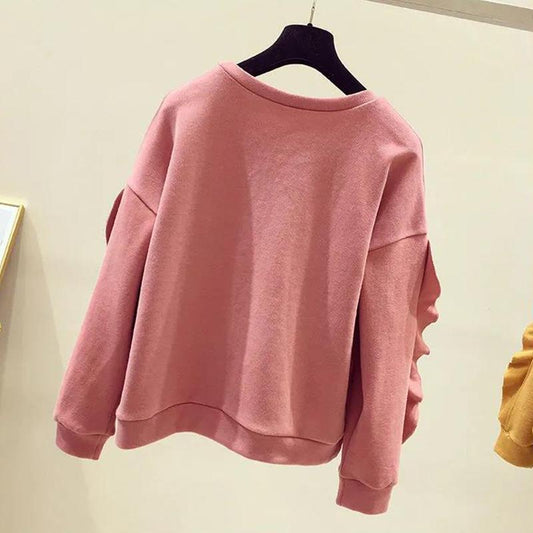 Street Letter Print Round Neck Pullover Sweater Women 2021 Autumn Hip-hop Couple Top