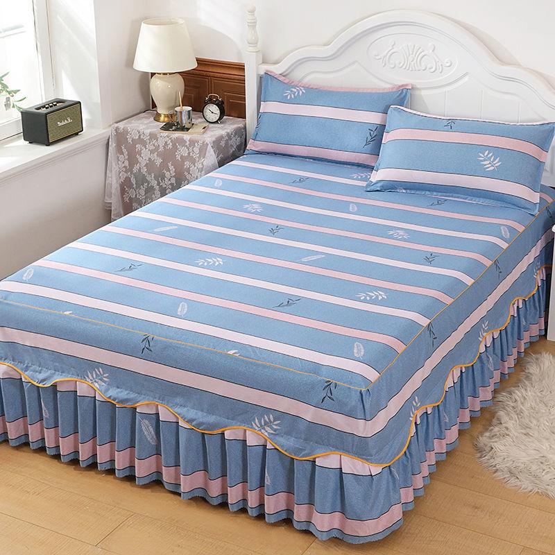 Non-slip Bedspread Bed Skirt Three-piece Bed Skirt Pillowcase Korean Simmons Protective Cover Household Daily Necessities