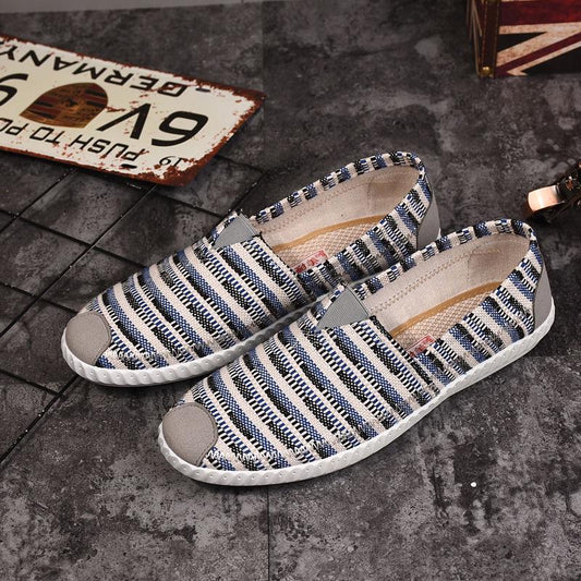 Breathable Linen Casual Men's Shoes Old Beijing Cloth Shoes Canvas Summer Leisure Flat Fisherman Driving Shoes Wicking