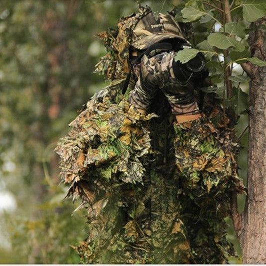 Hunting Clothes 3D Maple Leaf Bionic Ghillie Suits Yowie Sniper Birdwatch Camouflage Clothing Jacket and Pants