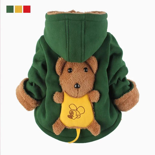 Children's Cotton-padded Clothes Boys and Girls Plus Velvet Thickening Clothing Baby Warm Jacket Baby Winter Clothes Solid Color Cartoon Pattern